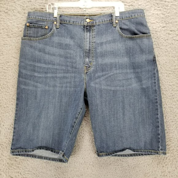 Levis Shorts Mens 42 569 Medium Wash Stretch High Rise Loose Fit Denim Jean - Picture 2 of 15